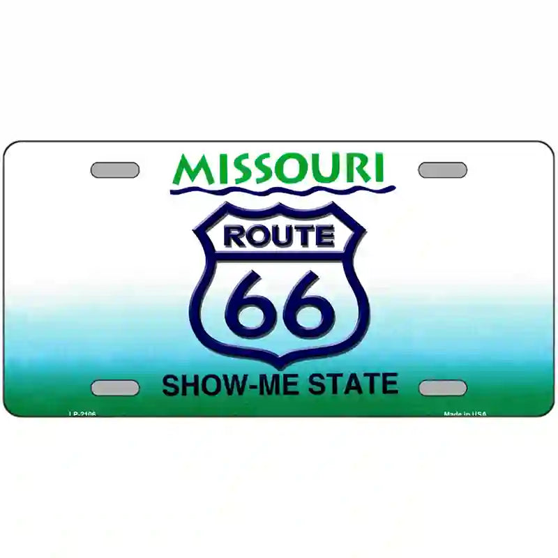 Route 66 Shield Missouri Metal Novelty License Plate 24" x 12" (LLP)