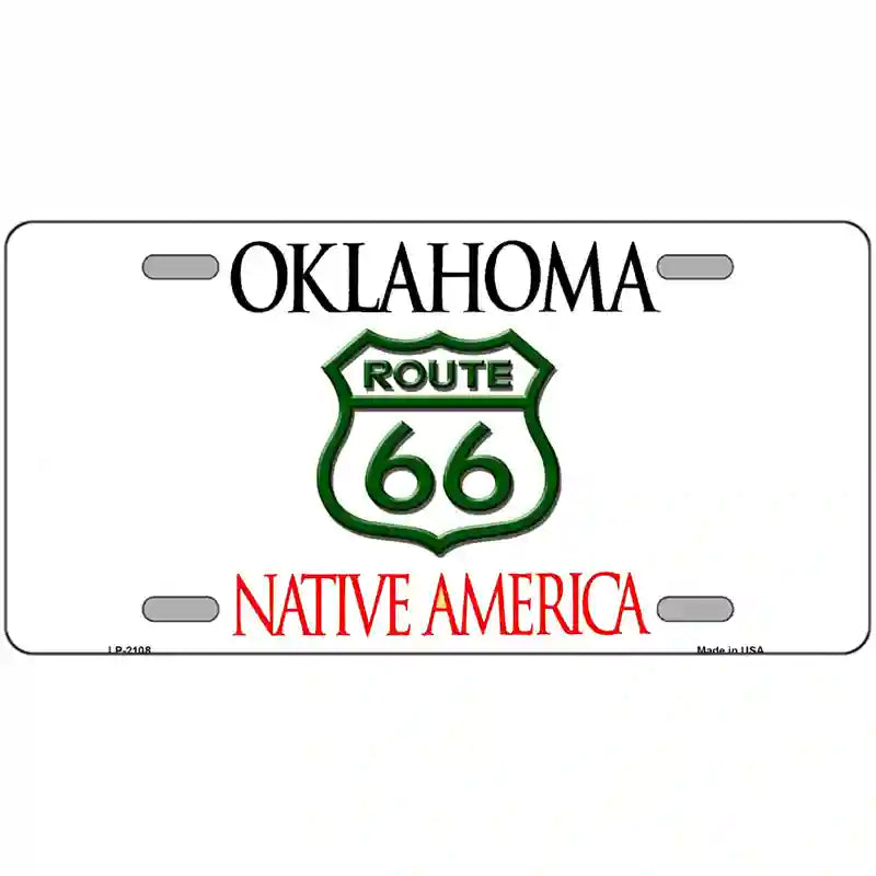 Route 66 Shield Oklahoma Novelty Metal License Plate 24" x 12" (LLP)