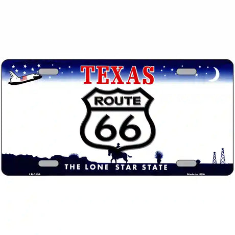 Route 66 Shield Texas Novelty Metal License Plate 24" x 12" (LLP)