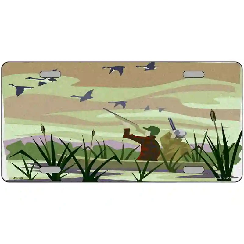 Duck Hunting Camouflage Metal Novelty License Plate 24" x 12" (LLP)