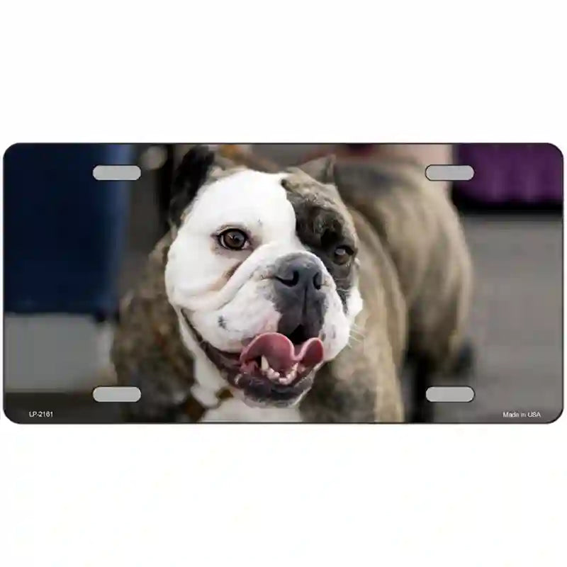 Bulldog Dog Metal Novelty License Plate 24" x 12" (LLP)