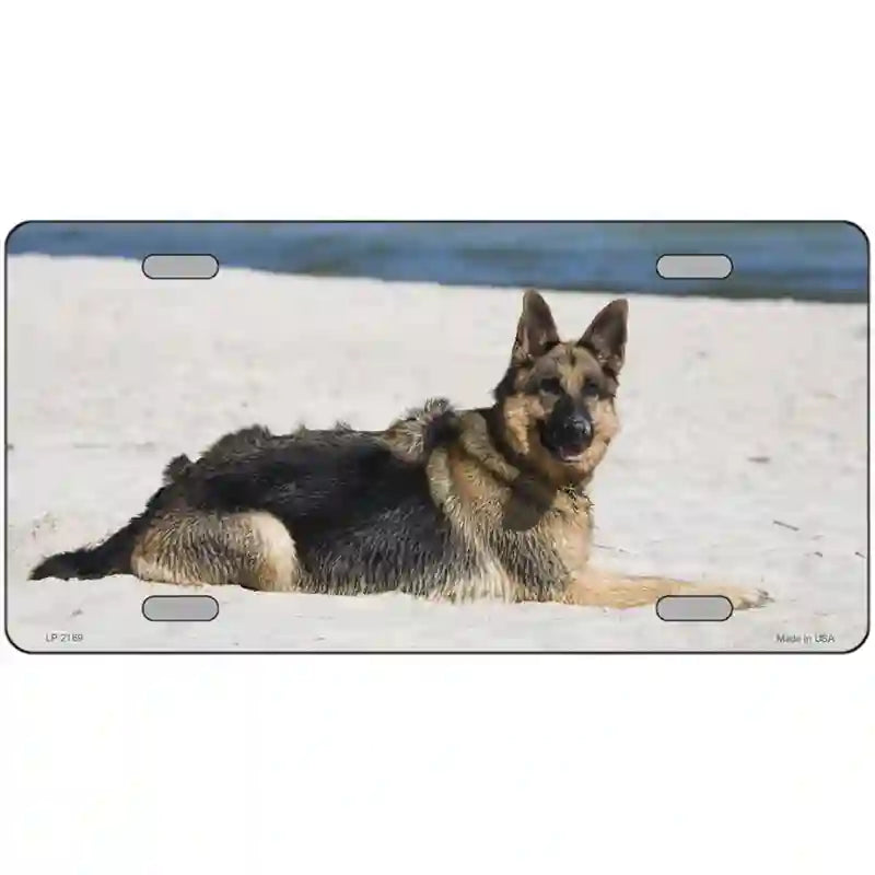 German Shepherd Dog Metal Novelty License Plate 24" x 12" (LLP)