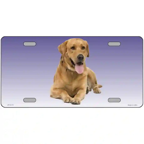 Yellow Labrador Retriever Dog Metal Novelty License Plate 24" x 12" (LLP)