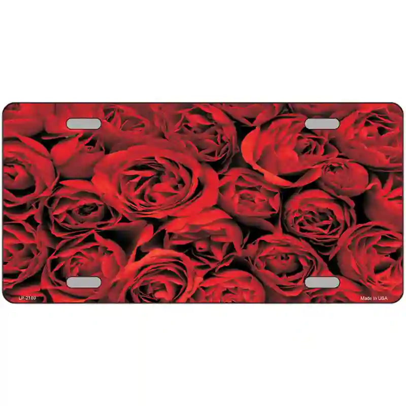 Red Roses Metal Novelty License Plate 24" x 12" (LLP)