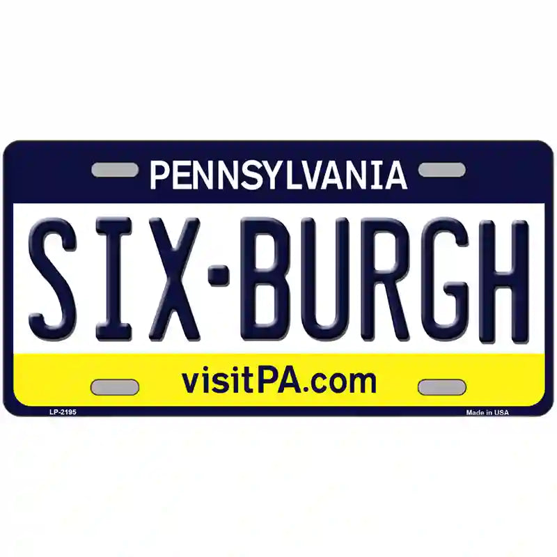 Sixburgh Pennsylvania Steelers Metal Novelty License Plate 24" x 12" (LLP)