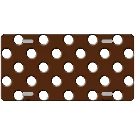 White Brown Polka DotsMetal Novelty License Plate 24" x 12" (LLP)