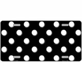 White Polka Dots Black Metal Novelty License Plate 24" x 12" (LLP)