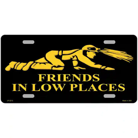 Miners Friends In Low Places Metal Novelty License Plate 24" x 12" (LLP)