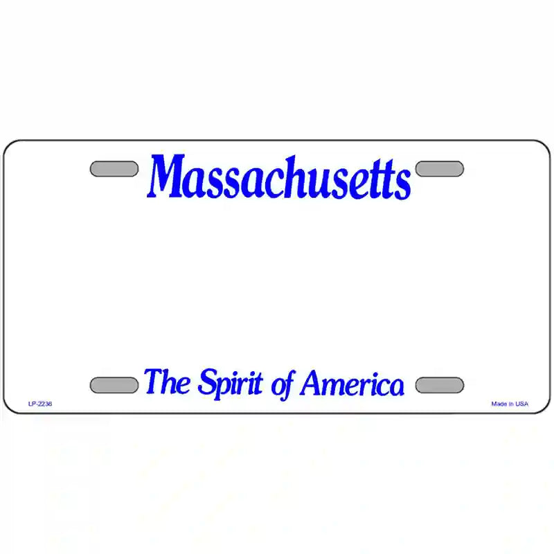 Massachusetts Novelty State Blank Metal License Plate 24" x 12" (LLP)