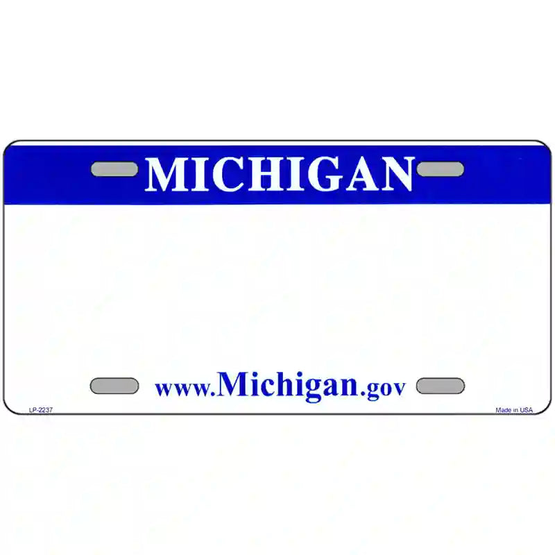 Michigan Blue Blank Novelty Metal License Plate 24" x 12" (LLP)