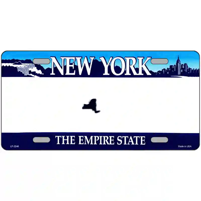 New York State Novelty State Blank Metal License Plate 24" x 12" (LLP)