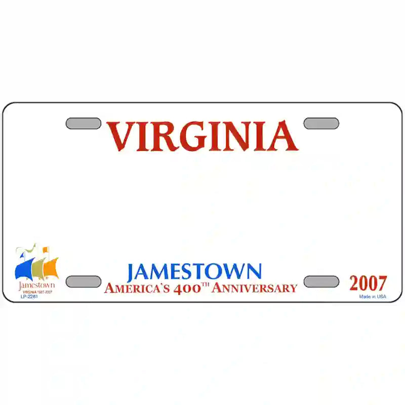 Virginia Novelty State Blank Metal License Plate 24" x 12" (LLP)