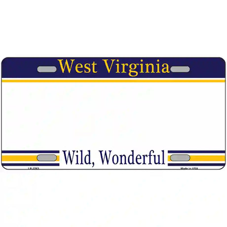 West Virginia Novelty State Blank Metal License Plate 24" x 12" (LLP)