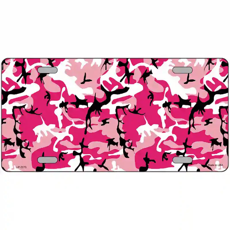 Pink Camouflage Metal Novelty License Plate 24" x 12" (LLP)