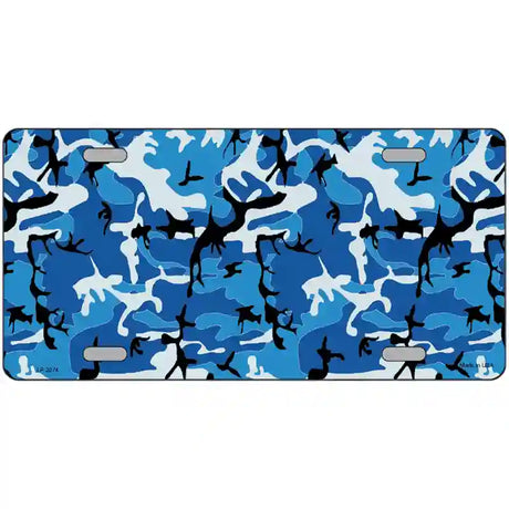 Blue Camouflage Metal Novelty License Plate 24" x 12" (LLP)