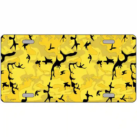 Yellow Camouflage Metal Novelty License Plate 24" x 12" (LLP)