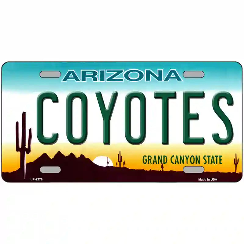 Coyotes Arizona Novelty State Metal License Plate 24" x 12" (LLP)