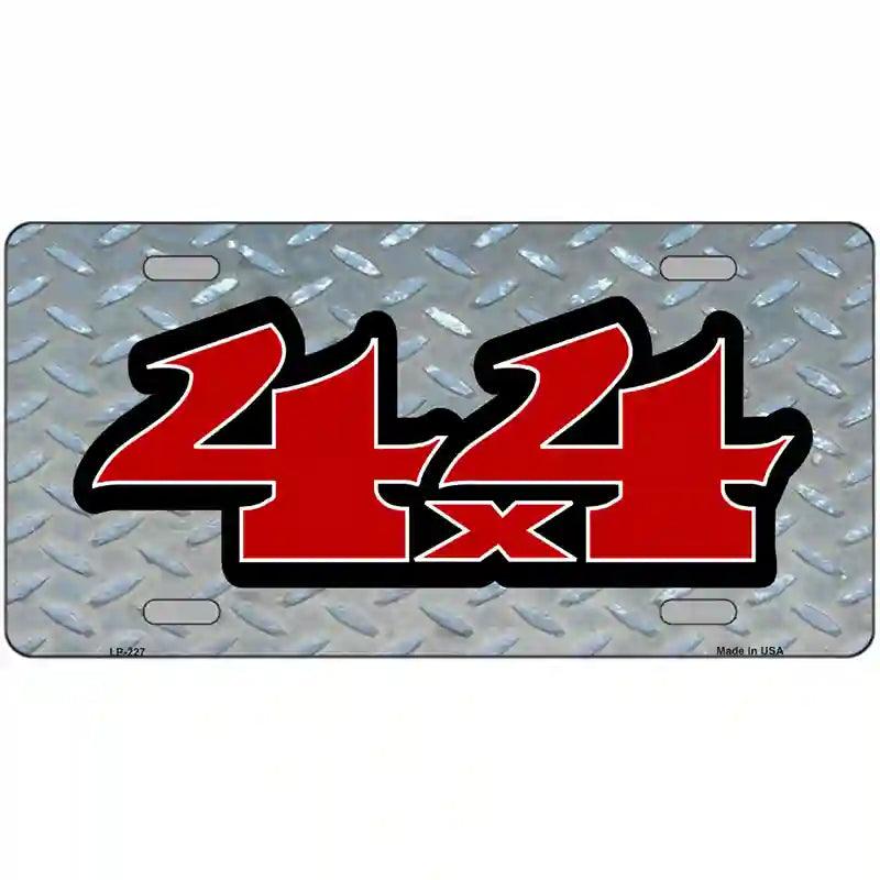 4 X 4 Diamond Metal Novelty License Plate 24" x 12" (LLP)