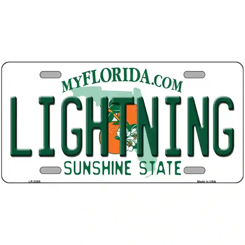 Lightning Florida Novelty State Metal License Plate 24" x 12" (LLP)