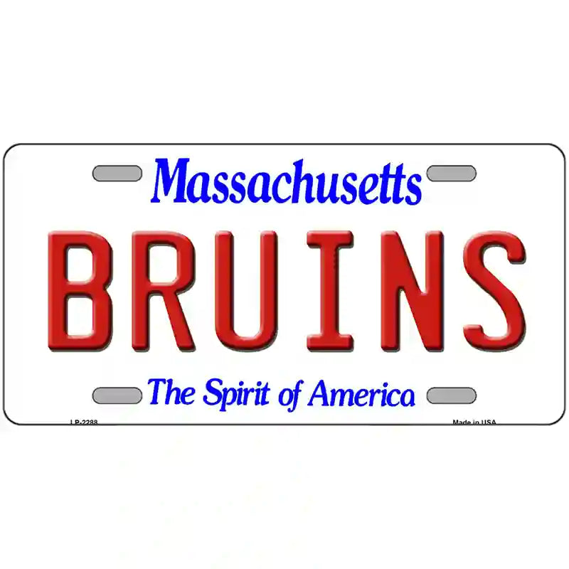 Bruins Massachusetts State Novelty Metal License Plate 24" x 12" (LLP)