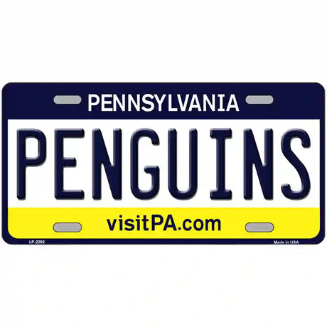 Penguins Pennsylvania Novelty State Metal License Plate 24" x 12" (LLP)