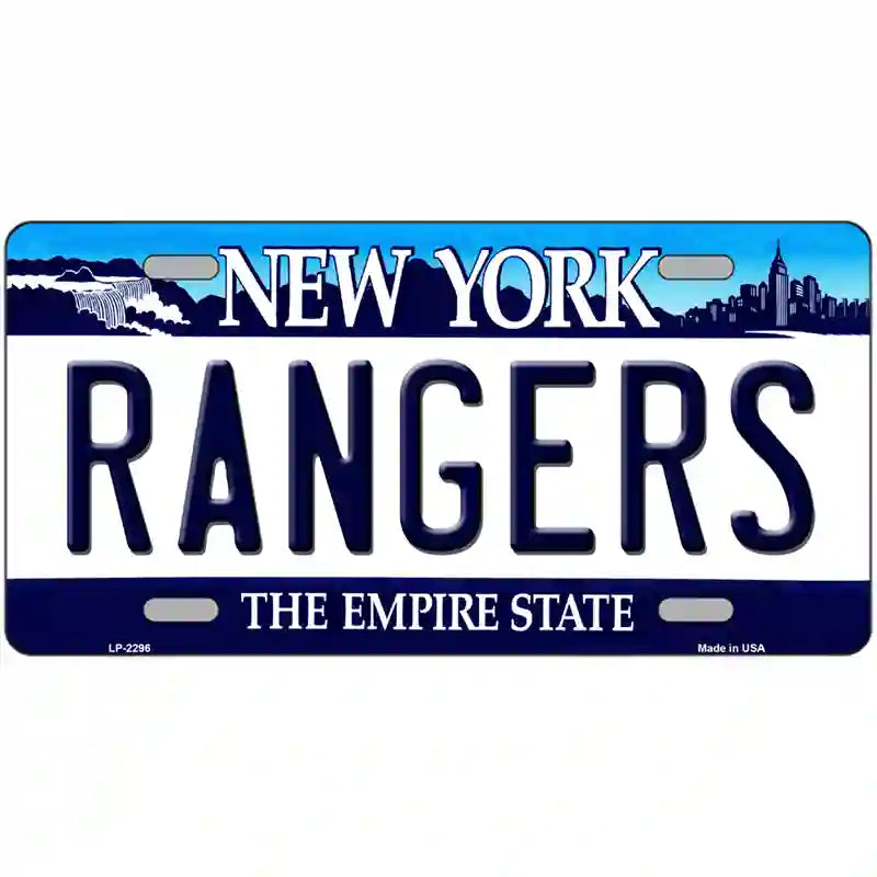 Rangers New York State Metal License Plate 24" x 12" (LLP)