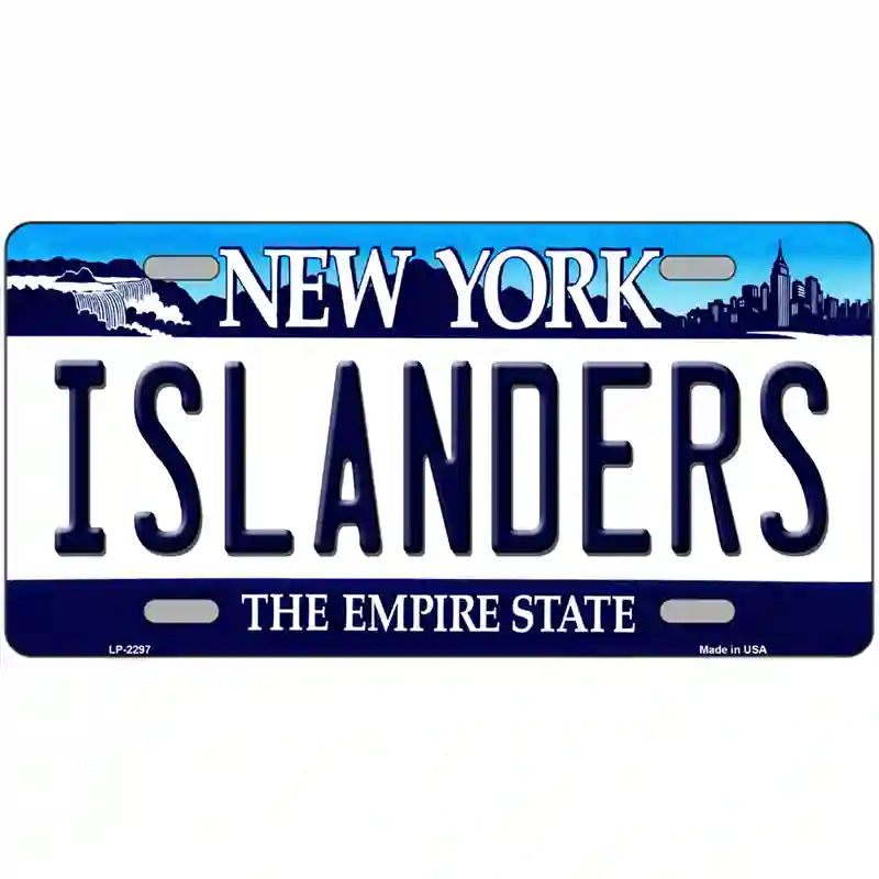 Islanders New York Novelty State Metal License Plate 24" x 12" (LLP)