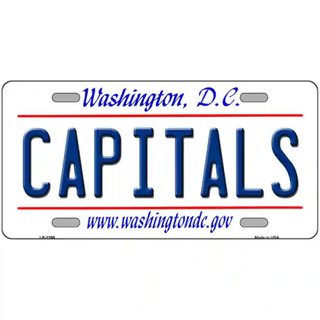 Capitals Washington DC Novelty State Metal License Plate 24" x 12" (LLP)