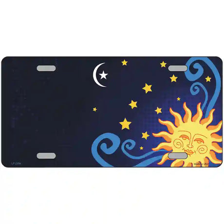 Celestial Sun Offset Metal Novelty License Plate 24" x 12" (LLP)