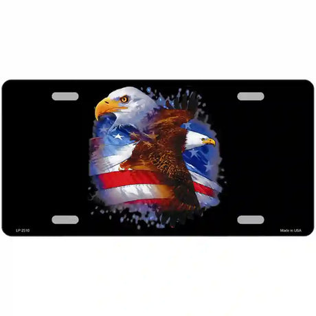 American Flag Eagles Metal Novelty License Plate 24" x 12" (LLP)