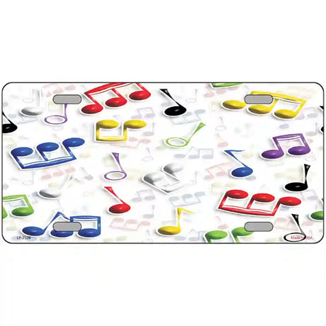 Musical Notes Multi-Color Metal Novelty License Plate 24" x 12" (LLP)