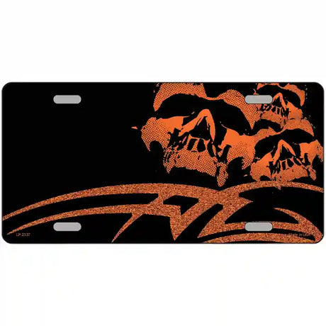 Tribal Skulls Offset Metal Novelty License Plate 24" x 12" (LLP)