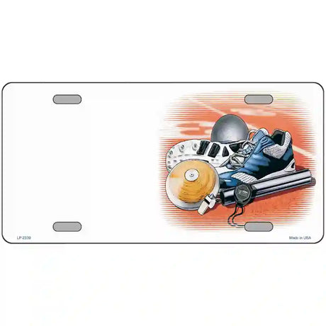 Track And Field Offset Metal Novelty License Plate 24" x 12" (LLP)