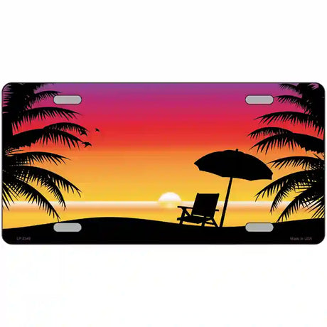 Sunset Beach Metal Novelty License Plate 24" x 12" (LLP)