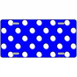 White Polka Dots Royal Blue Metal Novelty License Plate 24" x 12" (LLP)