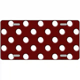 White Polka Dots Burgundy Metal Novelty License Plate 24" x 12" (LLP)