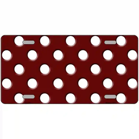 White Polka Dots Burgundy Metal Novelty License Plate 24" x 12" (LLP)