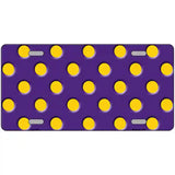 Yellow Polka Dots Purple Metal Novelty License Plate 24" x 12" (LLP)