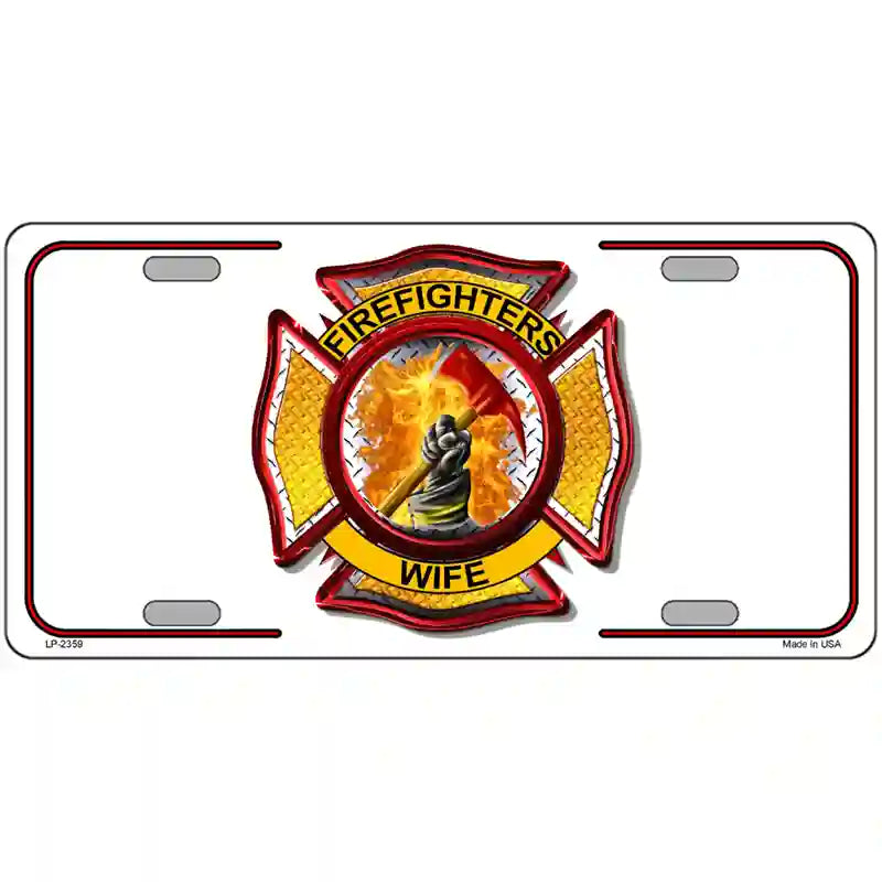 Firefighters Wife Metal Novelty License Plate 24" x 12" (LLP)