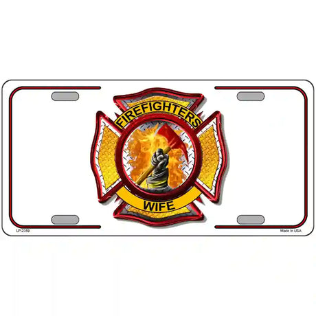 Firefighters Wife Metal Novelty License Plate 24" x 12" (LLP)