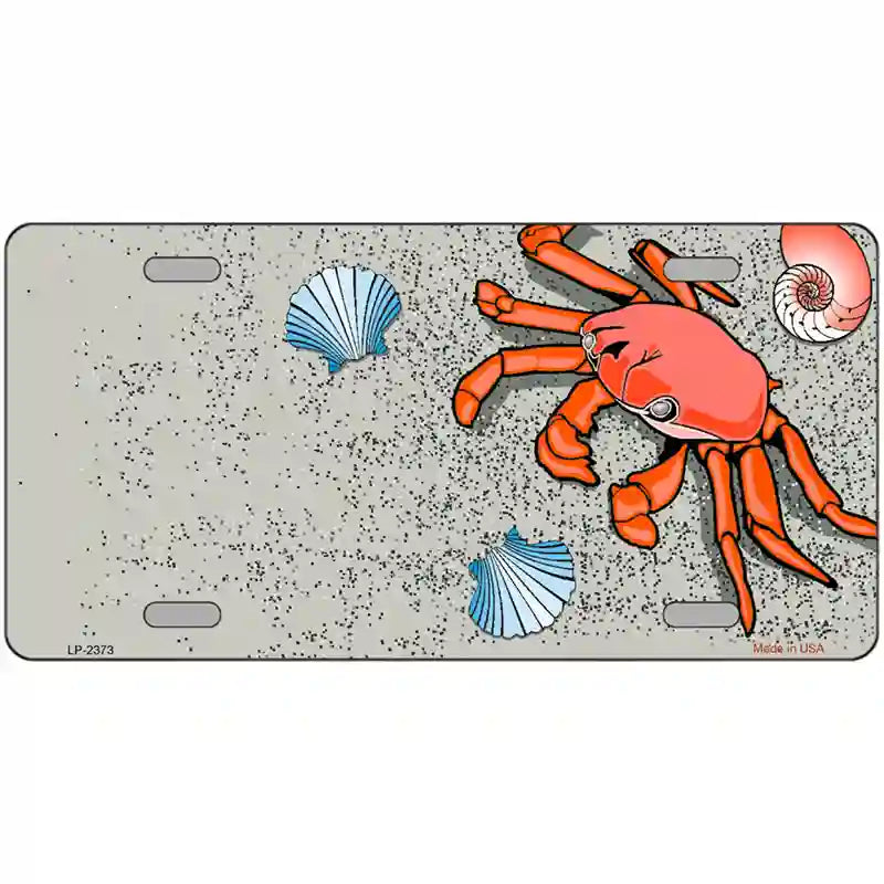 Crab And Seashells Metal Novelty License Plate 24" x 12" (LLP)