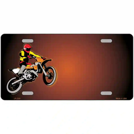 Dirt Bike Rider Offset Metal Novelty License Plate 24" x 12" (LLP)