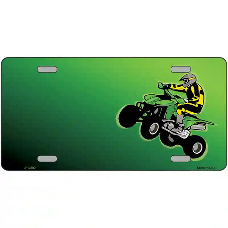 Quad Rider Offset Flat Metal Novelty License Plate 24" x 12" (LLP)