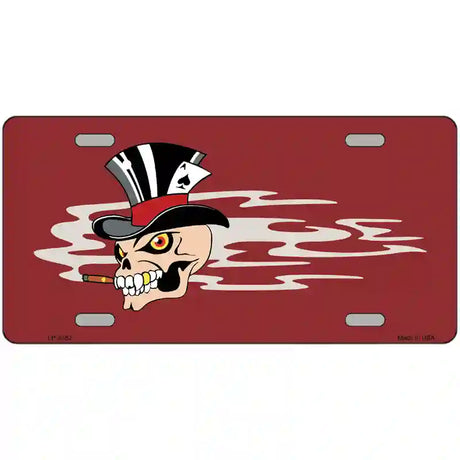 Smokin Joker Top Hat Skull Offset Metal Novelty License Plate 24" x 12" (LLP)