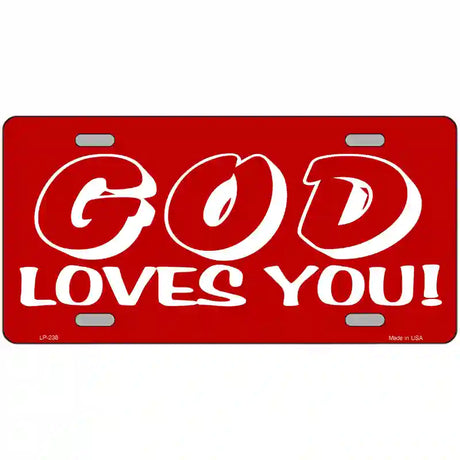 God Loves You Metal Novelty License Plate 24" x 12" (LLP)