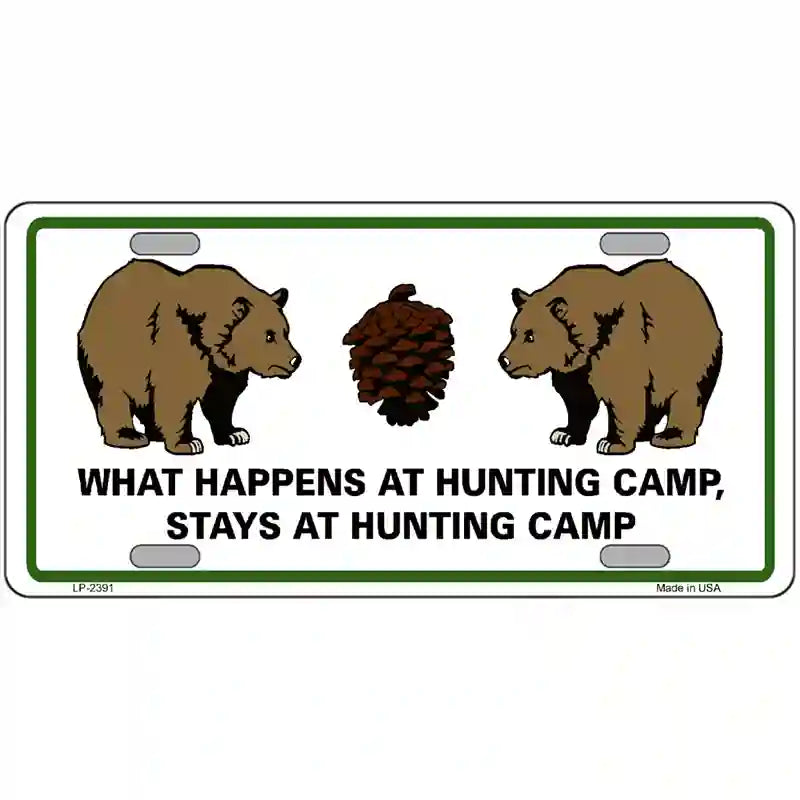 What Happens At Camp Metal Novelty License Plate 24" x 12" (LLP)