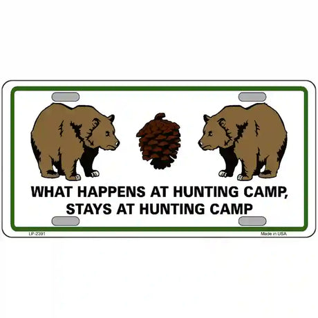 What Happens At Camp Metal Novelty License Plate 24" x 12" (LLP)