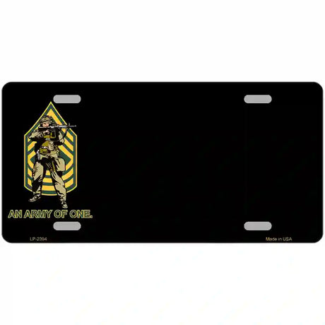 An Army of One Offset Novelty Metal License Plate 24" x 12" (LLP)