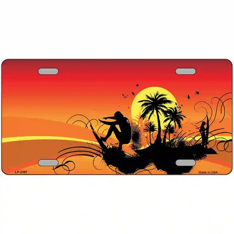 Sunset Surfer Metal Novelty License Plate 24" x 12" (LLP)