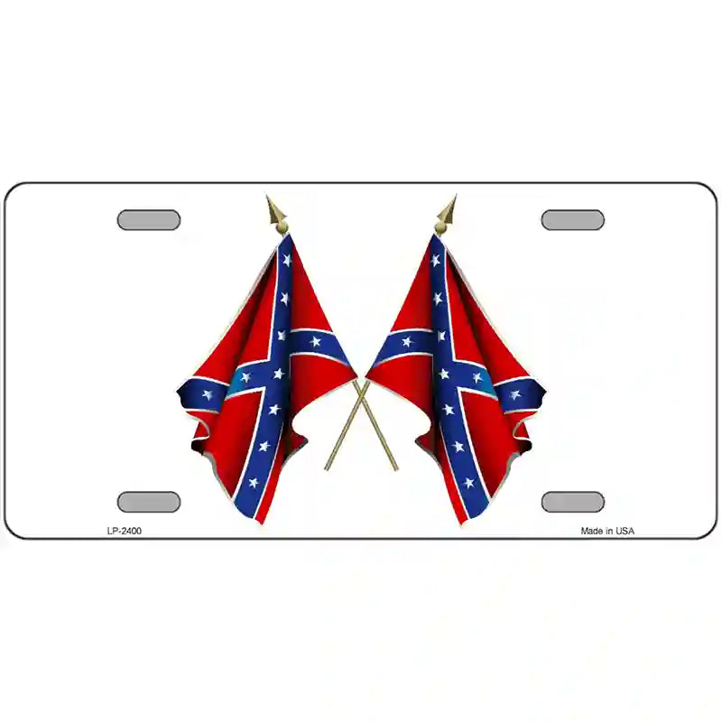 Confederate Crossed Flags Metal Novelty License Plate 24" x 12" (LLP)